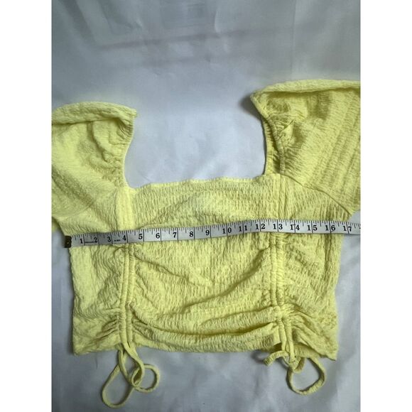 Sophie Rue Ruched Yellow Cottagecore Prairie Top Long Sleeve Size XL Romantic - Picture 10 of 11